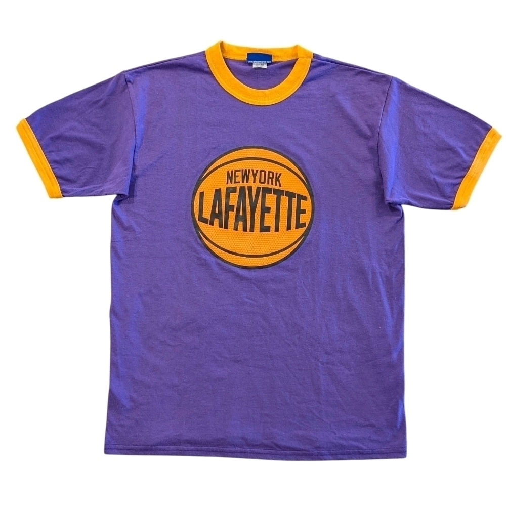 LFYT Lafayette NY Hoops Logo Ringer Tee Purple L Japanese Streetwear NYC
